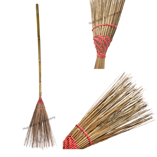 Sunshine Grass Broom with Long Bamboo Handle