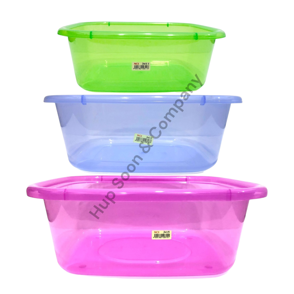 NCI Transparent Rectangle Plastic Basin (NCI-3411-3415)